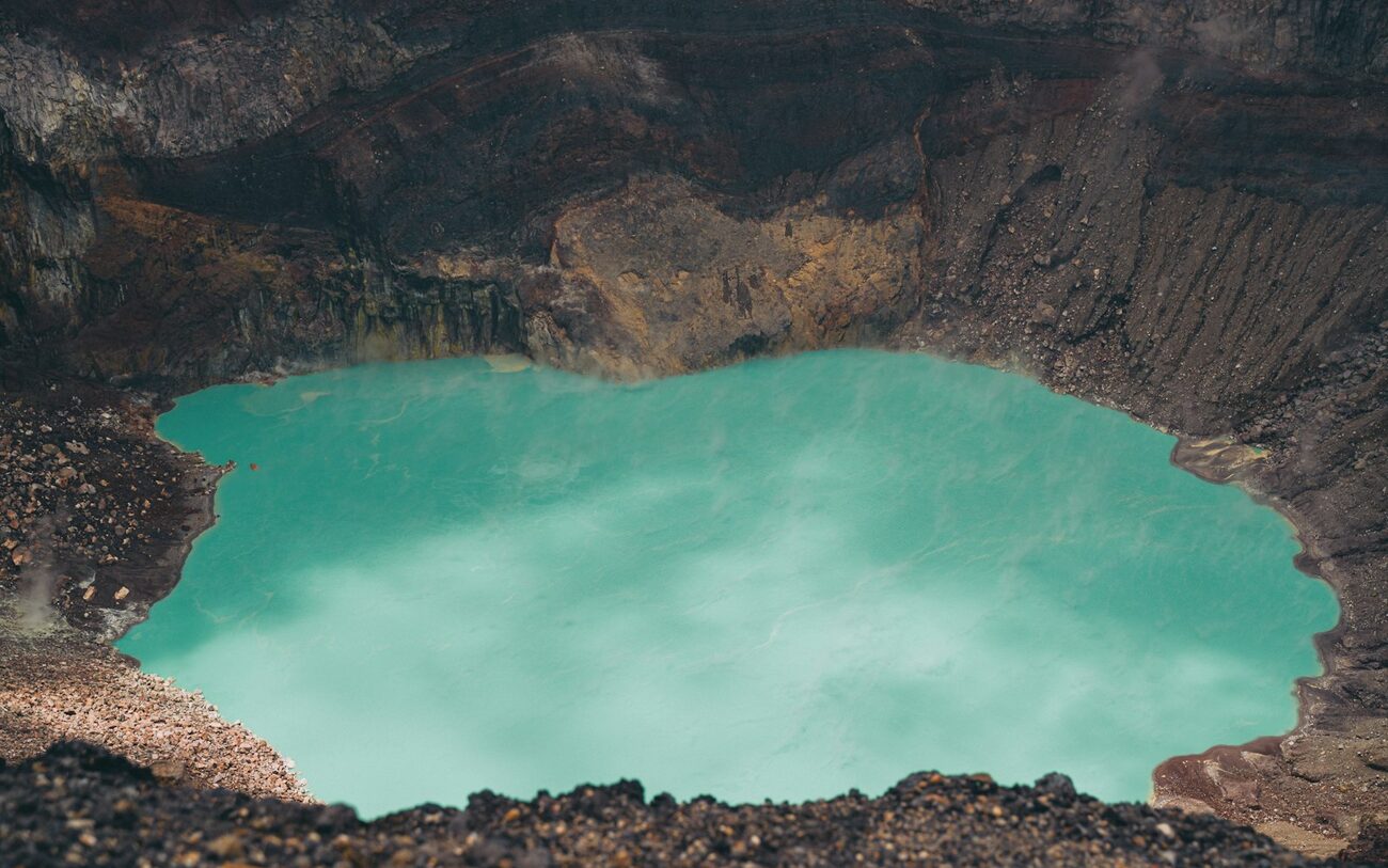 Crater lake of the Santa Ana volcano in western El Salvador.