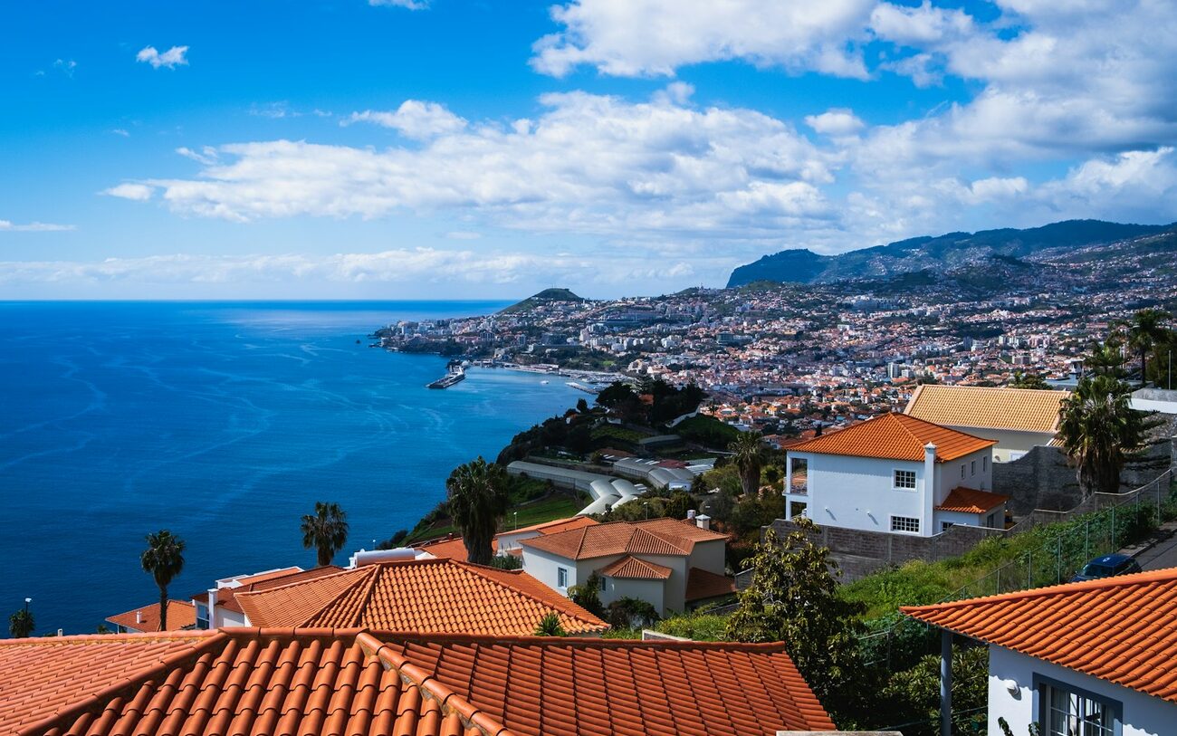 Funchal bay and the city's terracotta rooftops on Madeira's south coast.